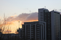 Backlit Building