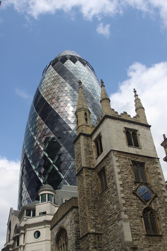 30 St Mary Axe (the Gherkin) and St Andrew Undershaft